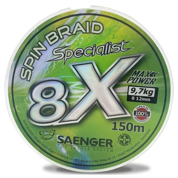 Saenger 8X fonott zsinór zöld 0,21mm / 150m / 17,60kg