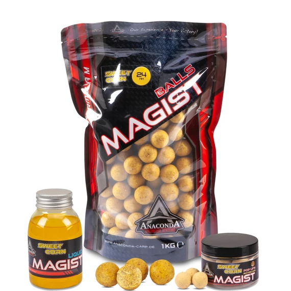 ANACONDA Magist Balls Sweetcorn/Édeskukorica /1kg + 16mm pop up + 250ml liquid szett