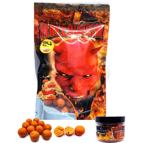 ANACONDA Halloween Boilie Fűszeres-Édes-Selyemhernyó/24mm/1Kg + Halloween 20mm pop up szett