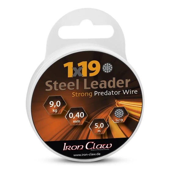 IRON CLAW 1x19 Steel Leader bevonatos acél előkezsinór / 5m