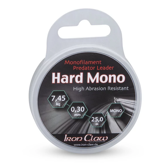 IRON CLAW Hard Mono ragadozóhalas monofil előkeszinór / 25m 