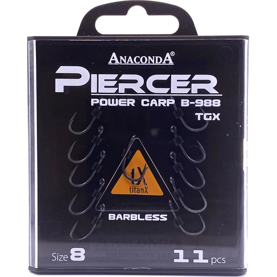 ANACONDA Piercer Power Carp B-988 TGX szakállnélküli pontyozó horog