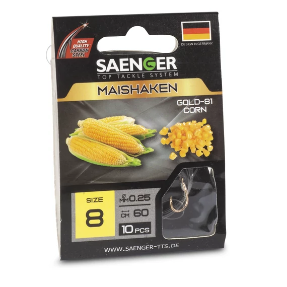 SAENGER Cornhook Gold előkötött pontyozó horog /10db