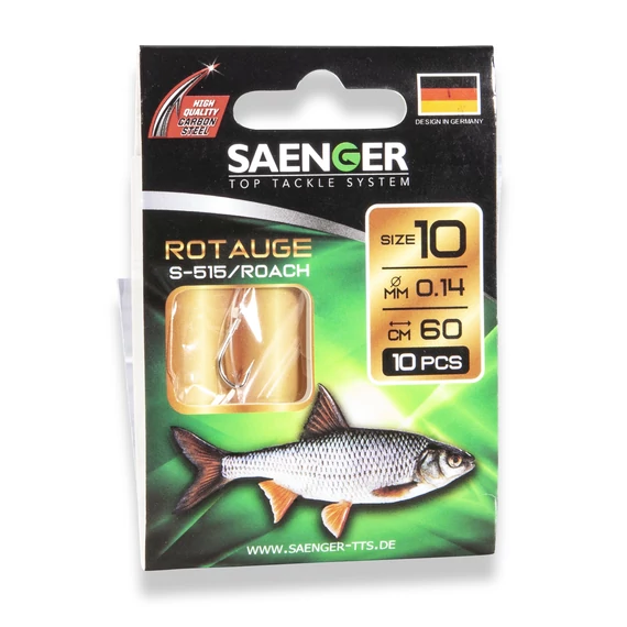 SAENGER Roach előkötött horog 10 / 60cm / 10db