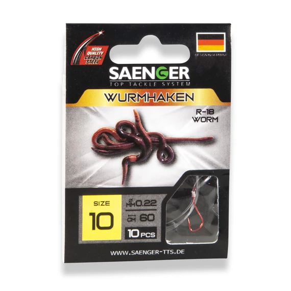 SAENGER Wormhook előkötött horog 1 /  60cm / 10db
