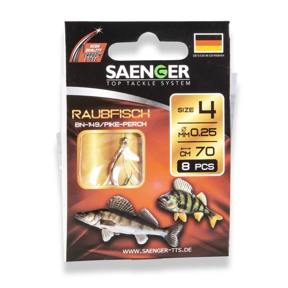 SAENGER Predator előkötött horog 1 / 70cm / 8db
